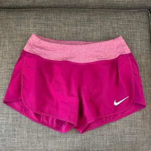 Nike Women's Magenta and Light Pink Athletic Shorts